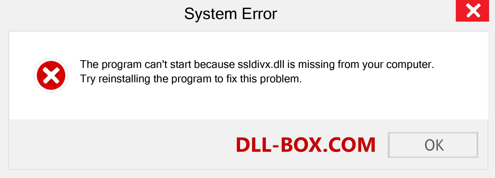  ssldivx.dll file is missing?. Download for Windows 7, 8, 10 - Fix  ssldivx dll Missing Error on Windows, photos, images